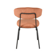 LABEL51 Eetkamerstoelen Zack - Rust - Ribcord - Zwart Metalen Frame