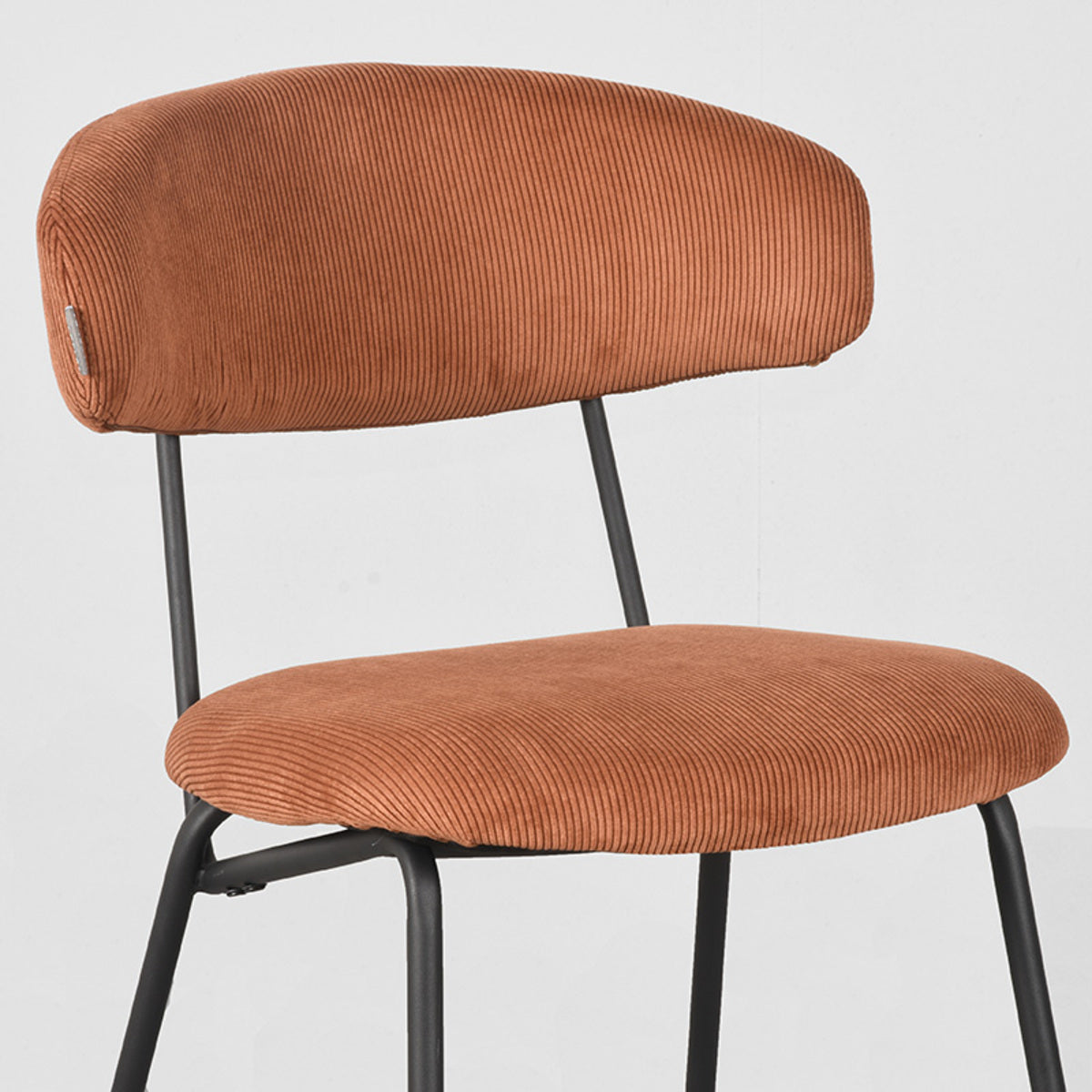 LABEL51 Eetkamerstoelen Zack - Rust - Ribcord - Zwart Metalen Frame