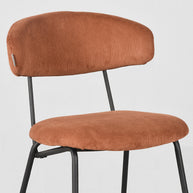 LABEL51 Eetkamerstoelen Zack - Rust - Ribcord - Zwart Metalen Frame