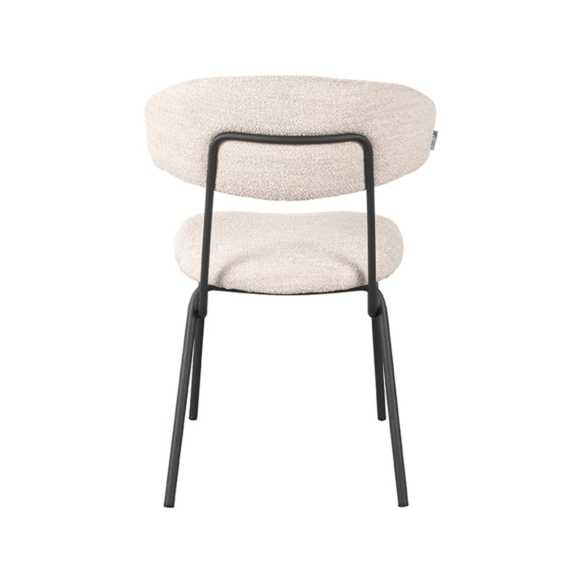 LABEL51 Eetkamerstoelen Zack - Naturel - Boucle - Zwart Metalen Frame