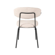 LABEL51 Eetkamerstoelen Zack - Naturel - Boucle - Zwart Metalen Frame