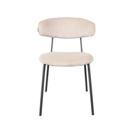 LABEL51 Eetkamerstoelen Zack - Naturel - Ribcord - Zwart Metalen Frame