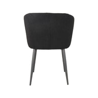 LABEL51 Eetkamerstoelen Whirl - Zwart - Teddy - Zwart Metalen Frame