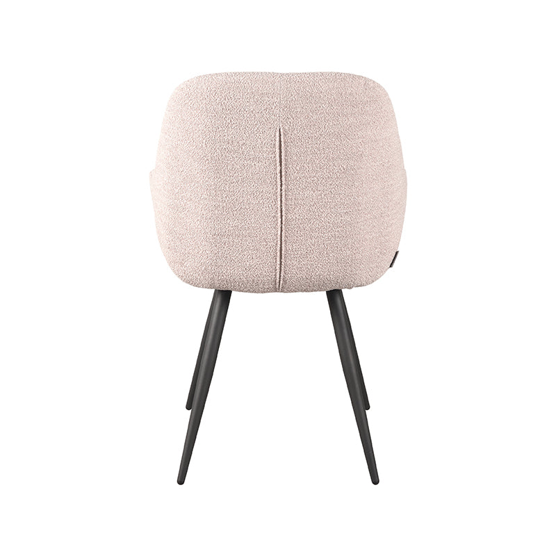 LABEL51 Eetkamerstoelen Fender - Naturel - Boucle - Zwart Metalen Frame