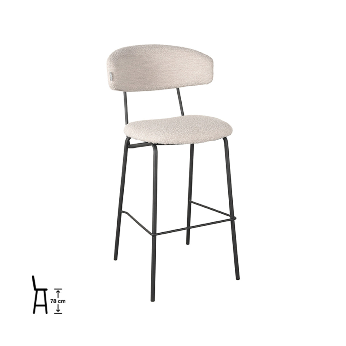 LABEL51 Barkrukken Zack - Naturel - Boucle - Hoog