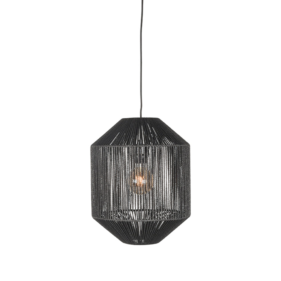 LABEL51 Hanglampen Ibiza - Zwart - Jute - 1-Lichts Cilinder