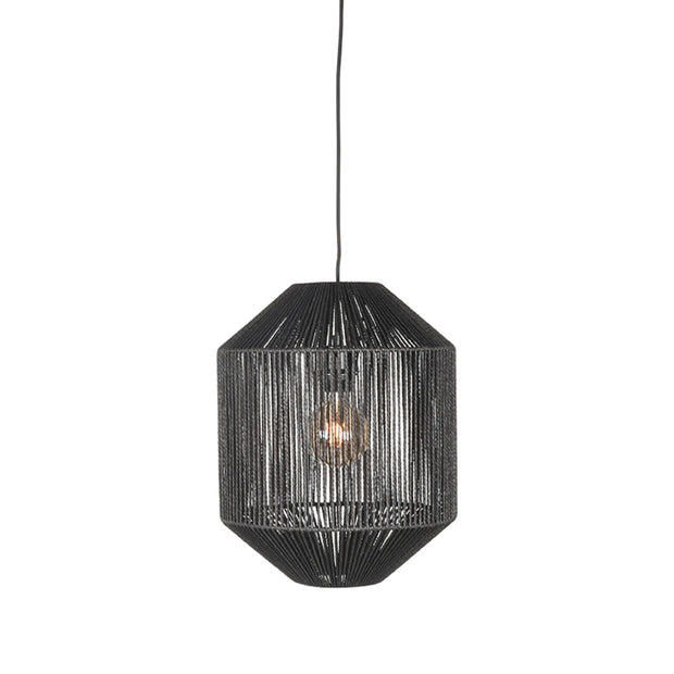 LABEL51 Hanglampen Ibiza - Zwart - Jute - 1-Lichts Cilinder
