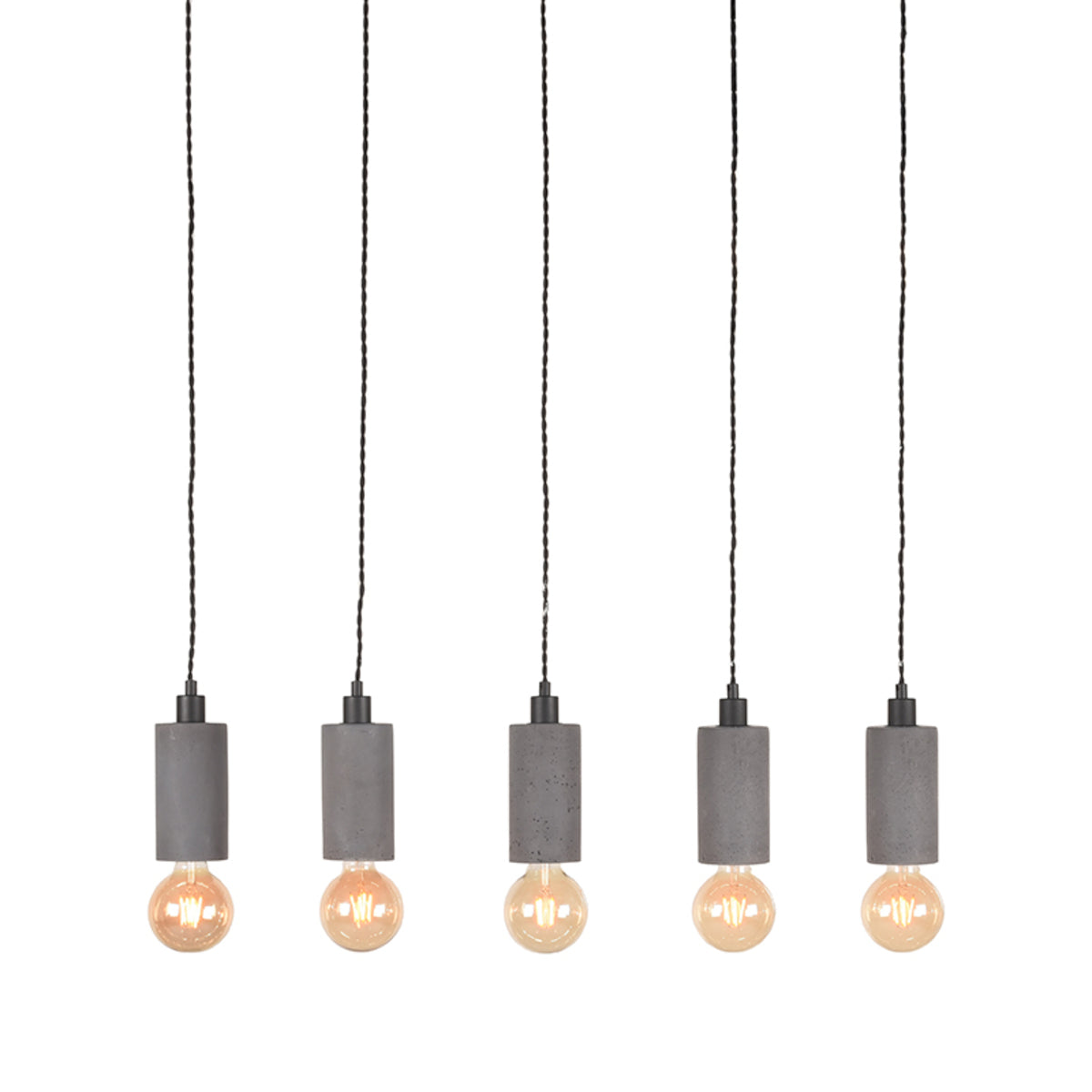 LABEL51 Hanglampen Fresco - Beton - Beton - 5-Lichts