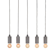 LABEL51 Hanglampen Fresco - Beton - Beton - 5-Lichts