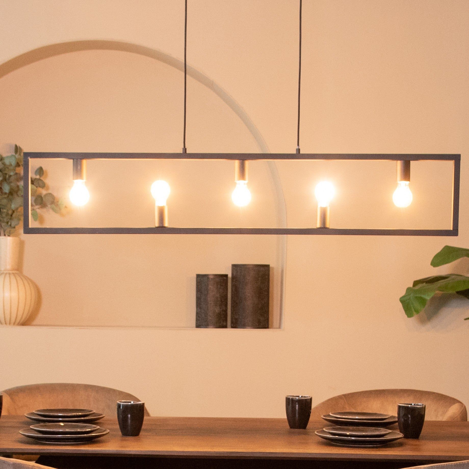 LABEL51 Hanglampen Quadrato - Zwart - Metaal - Hanglamp