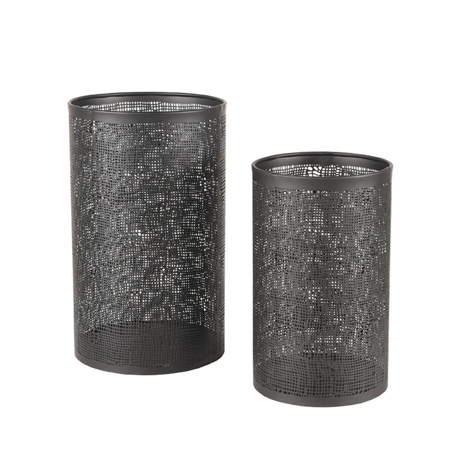 LABEL51 Woondecoratie Kaarsenhouders - Zwart - Metaal - L