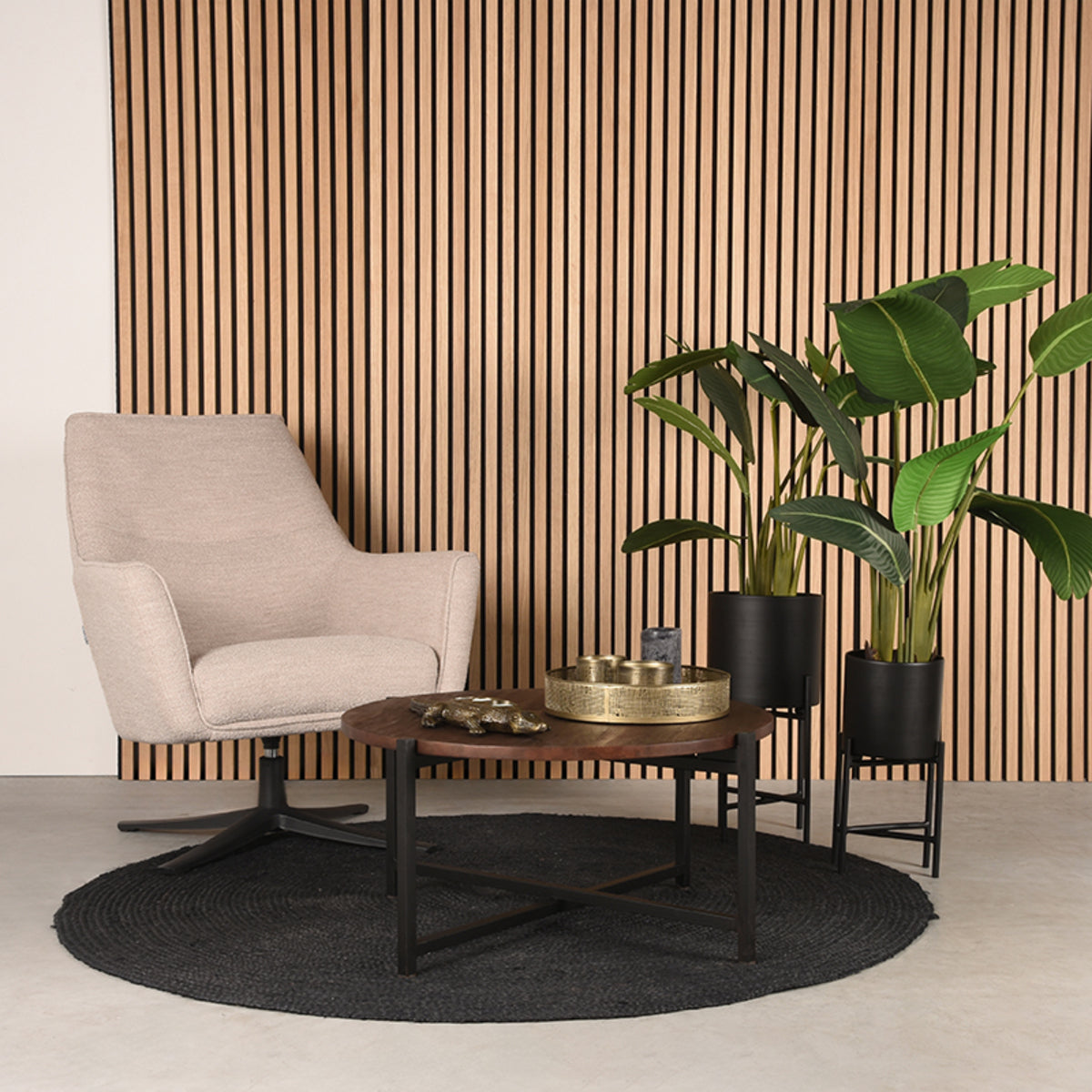 LABEL51 Woondecoratie Plantenstandaards - Zwart - Metaal - One Size