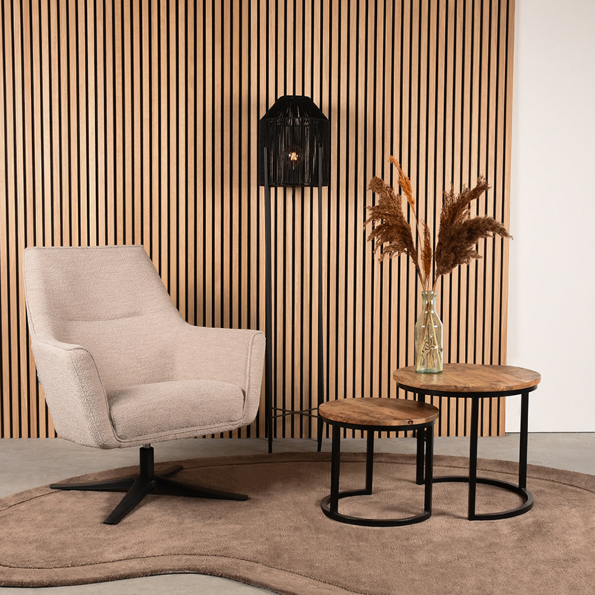 LABEL51 Vloerkleden Mody - Taupe - Polyester - 160x230 cm - Organisch