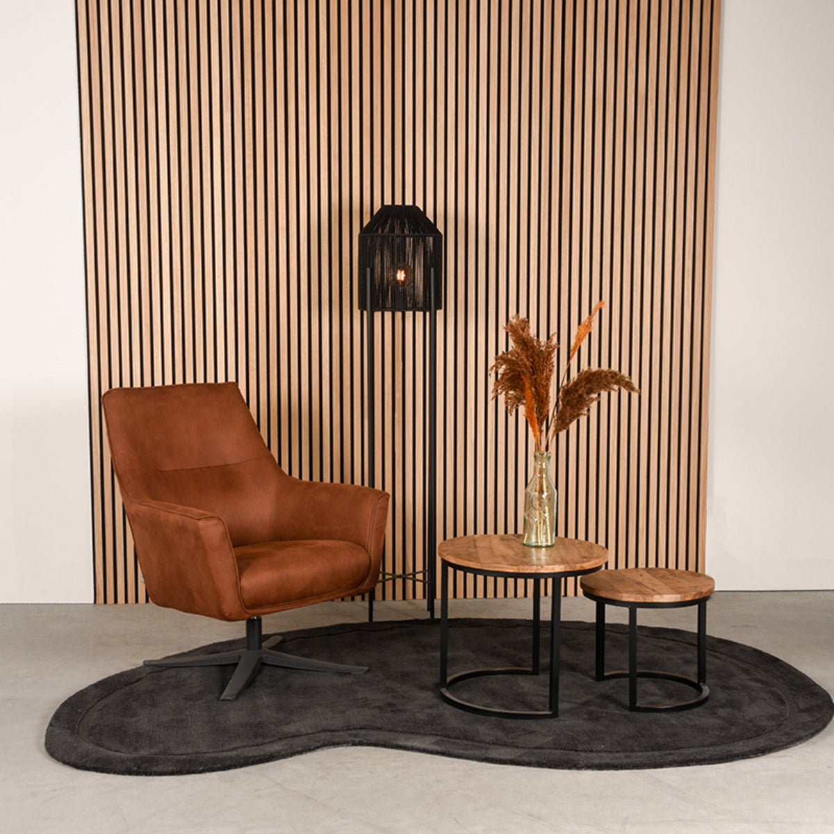 LABEL51 Vloerkleden Mody - Antraciet - Polyester - 200x300 cm - Organisch