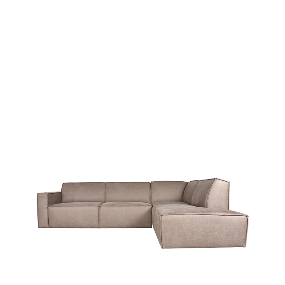 LABEL51 Hoekbanken Kay - Taupe Micro Suede - Kunstleder - Hoekbank Rechts