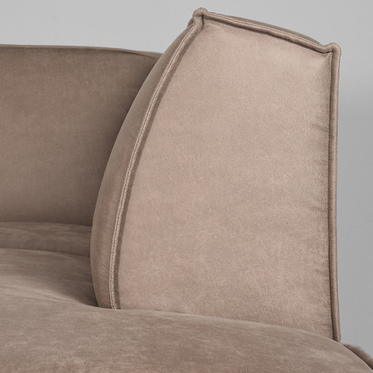 LABEL51 Hoekbanken Kay - Taupe Micro Suede - Kunstleder - Hoekbank Rechts