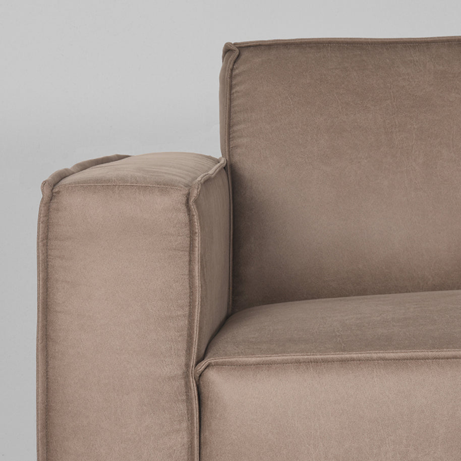 LABEL51 Hoekbanken Kay - Taupe Micro Suede - Kunstleder - Hoekbank Rechts