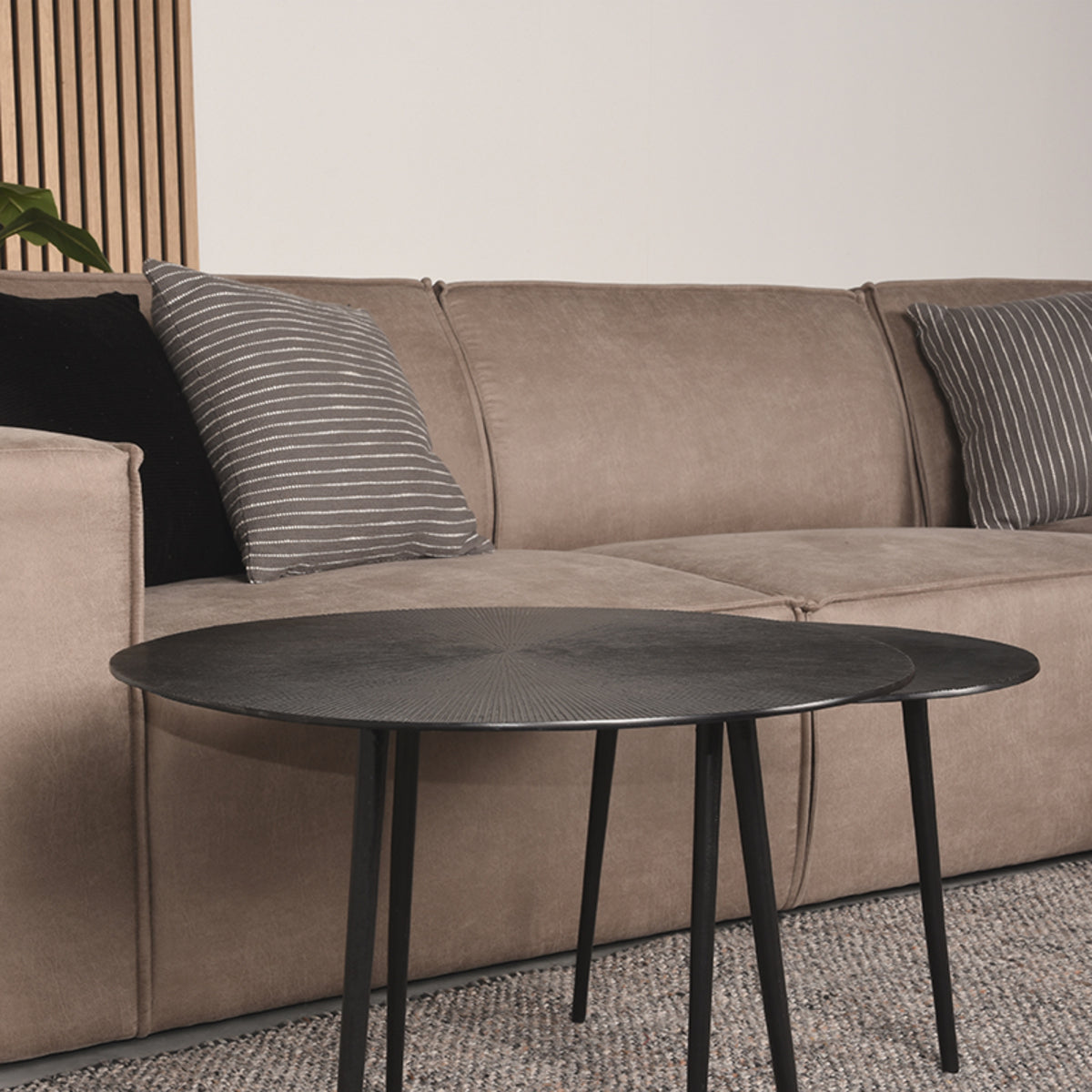 LABEL51 Hoekbanken Kay - Taupe Micro Suede - Kunstleder - Hoekbank Rechts