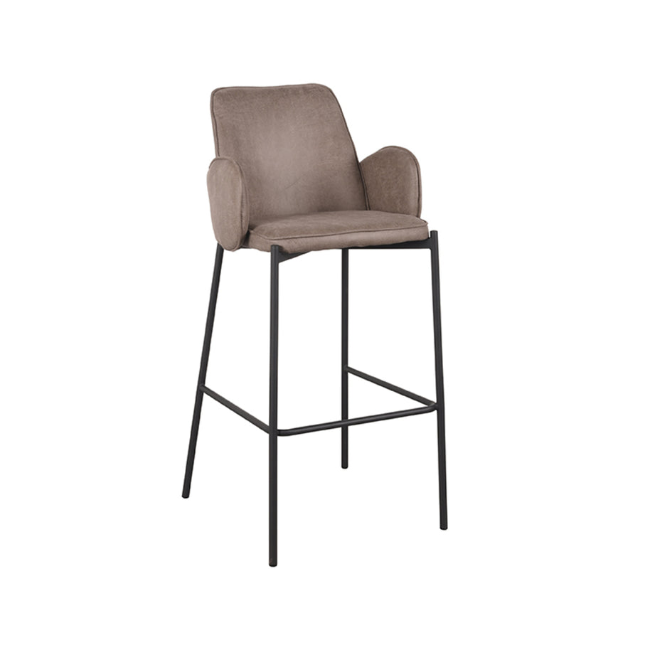 LABEL51 Barkrukken Joni - Taupe - Micro Suede - Hoog