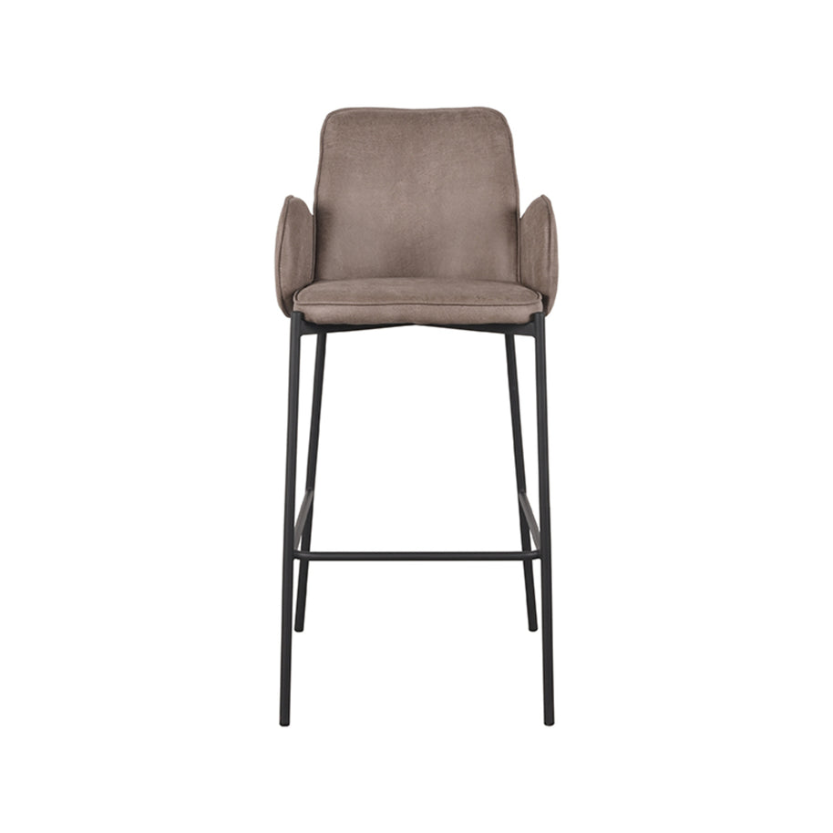LABEL51 Barkrukken Joni - Taupe - Micro Suede - Hoog