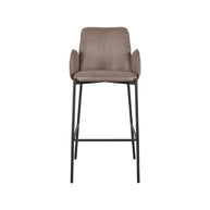 LABEL51 Barkrukken Joni - Taupe - Micro Suede - Hoog