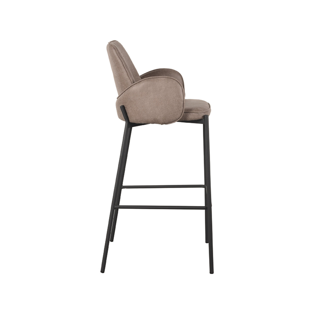 LABEL51 Barkrukken Joni - Taupe - Micro Suede - Hoog