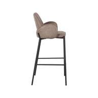 LABEL51 Barkrukken Joni - Taupe - Micro Suede - Hoog