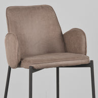 LABEL51 Barkrukken Joni - Taupe - Micro Suede - Hoog