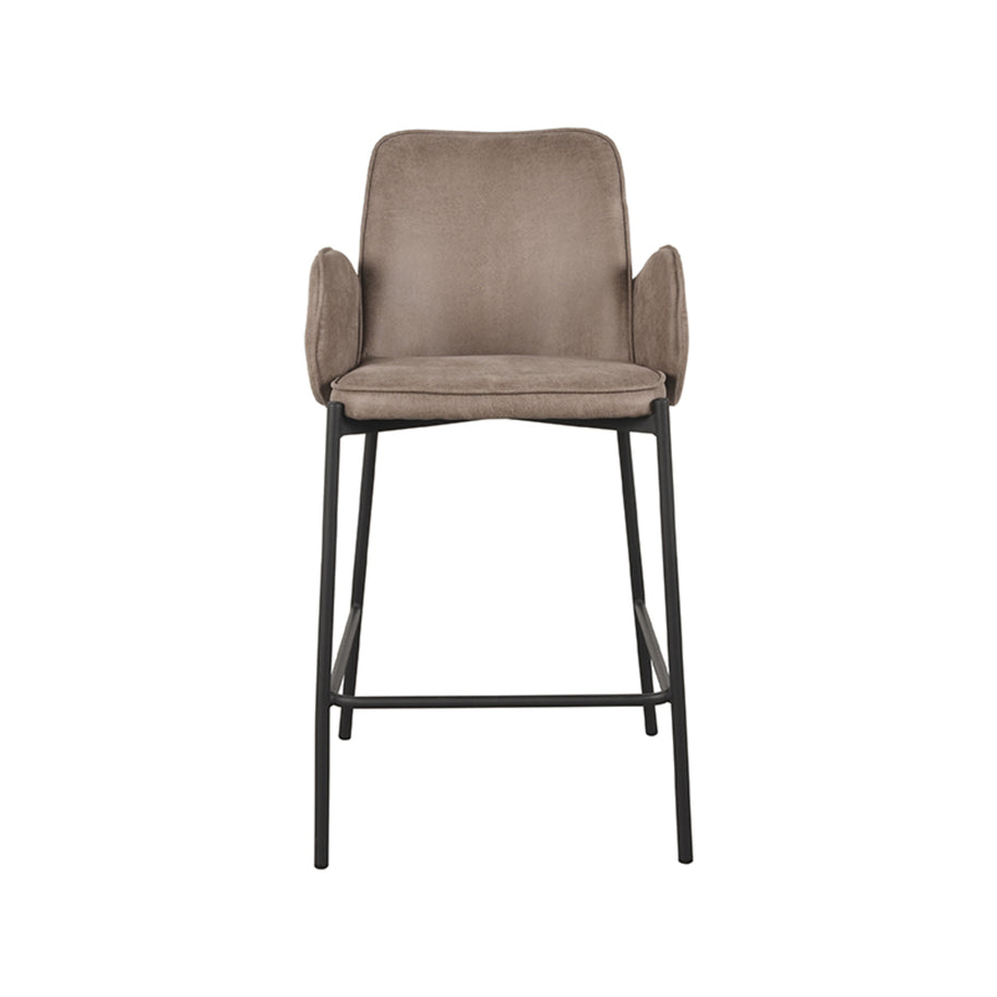 LABEL51 Barkrukken Joni - Taupe - Micro Suede - Laag