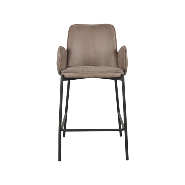LABEL51 Barkrukken Joni - Taupe - Micro Suede - Laag