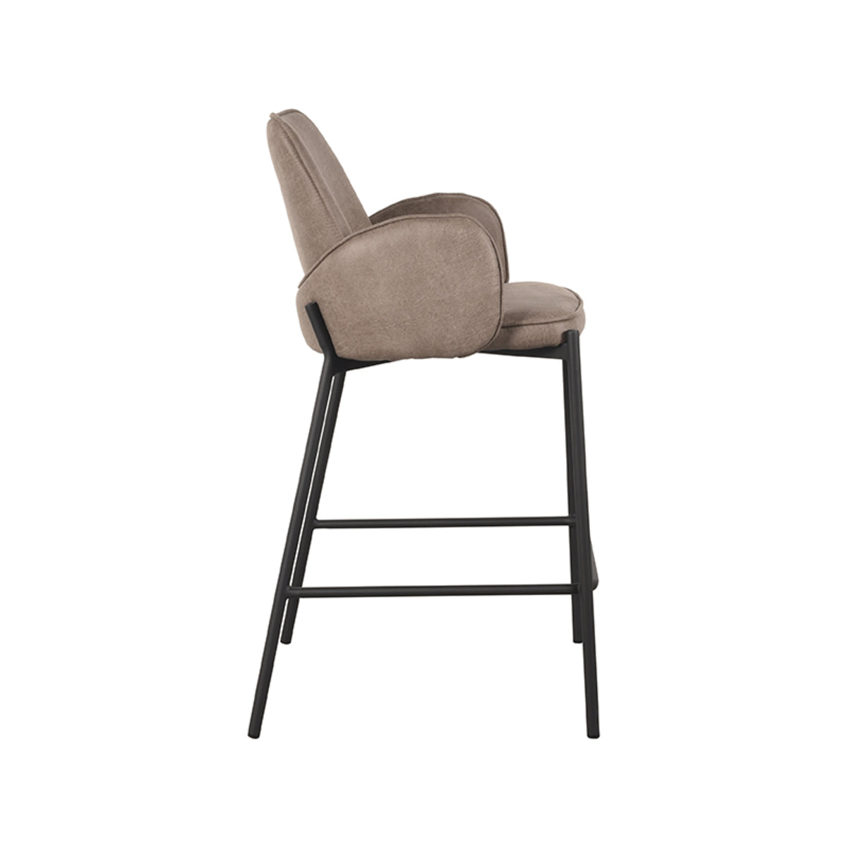 LABEL51 Barkrukken Joni - Taupe - Micro Suede - Laag