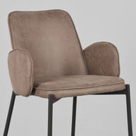 LABEL51 Barkrukken Joni - Taupe - Micro Suede - Laag