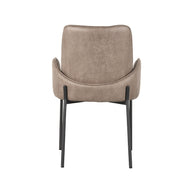 LABEL51 Eetkamerstoelen Joni - Taupe - Kunstleder - Zwart Metalen Frame