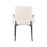 LABEL51 Eetkamerstoelen Joni - Creme - Chenille - Zwart Metalen Frame