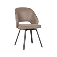 LABEL51 Eetkamerstoelen Lewis - Taupe - Kunstleder - Zwart Metalen Frame