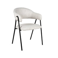 LABEL51 Eetkamerstoelen Lowen - Champagne - Boucle - Zwart Metalen Frame