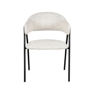 LABEL51 Eetkamerstoelen Lowen - Champagne - Boucle - Zwart Metalen Frame