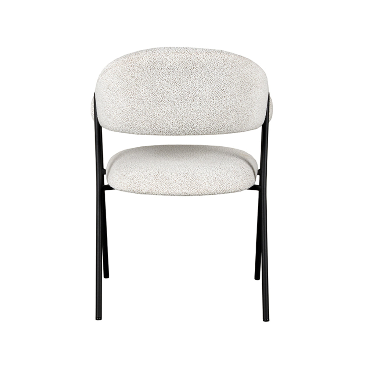 LABEL51 Eetkamerstoelen Lowen - Champagne - Boucle - Zwart Metalen Frame