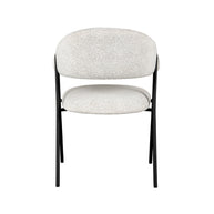 LABEL51 Eetkamerstoelen Lowen - Champagne - Boucle - Zwart Metalen Frame