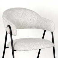 LABEL51 Eetkamerstoelen Lowen - Champagne - Boucle - Zwart Metalen Frame