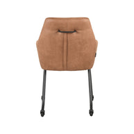 LABEL51 Eetkamerstoelen Lenny - Cognac - Kunstleder - Zwart Metalen Frame