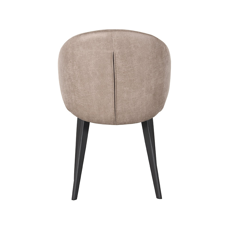 LABEL51 Eetkamerstoelen Logan - Taupe - Kunstleder - Zwart Metalen Frame