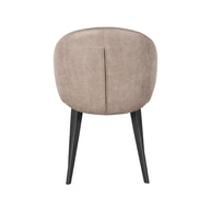 LABEL51 Eetkamerstoelen Logan - Taupe - Kunstleder - Zwart Metalen Frame