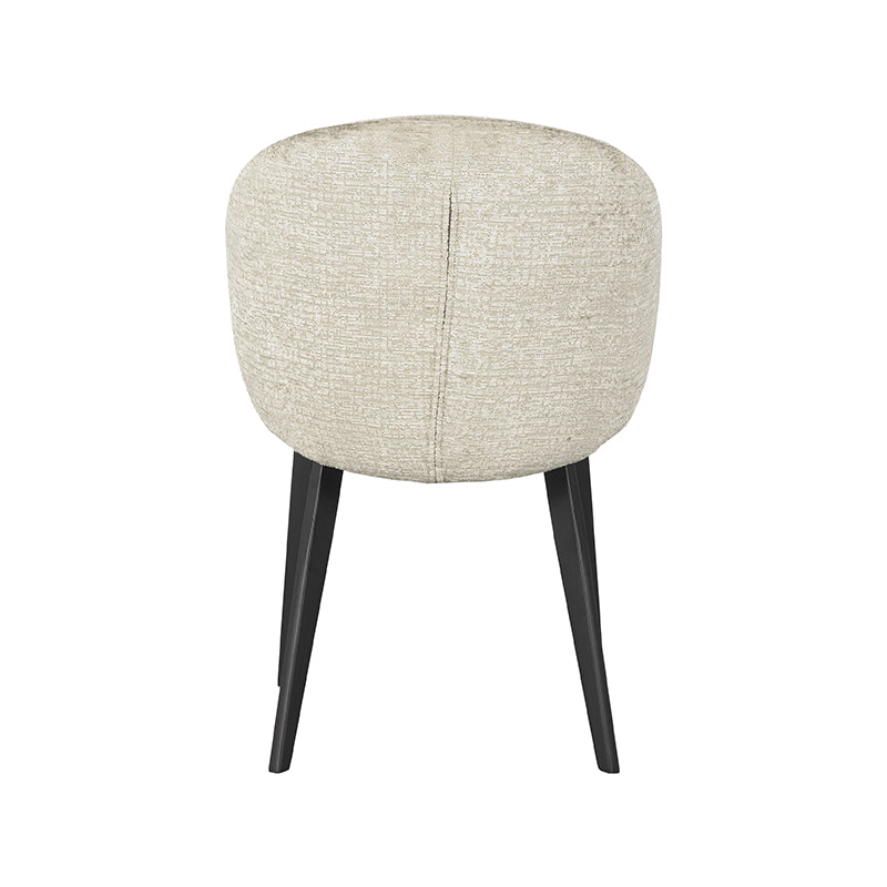 LABEL51 Eetkamerstoelen Logan - Beige - Chenille - Zwart Metalen Frame