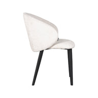 LABEL51 Eetkamerstoelen Logan - Creme - Chenille - Zwart Metalen Frame