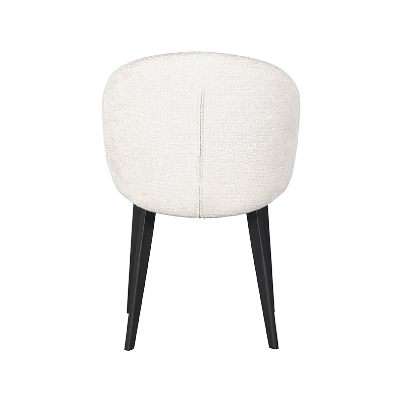 LABEL51 Eetkamerstoelen Logan - Creme - Chenille - Zwart Metalen Frame