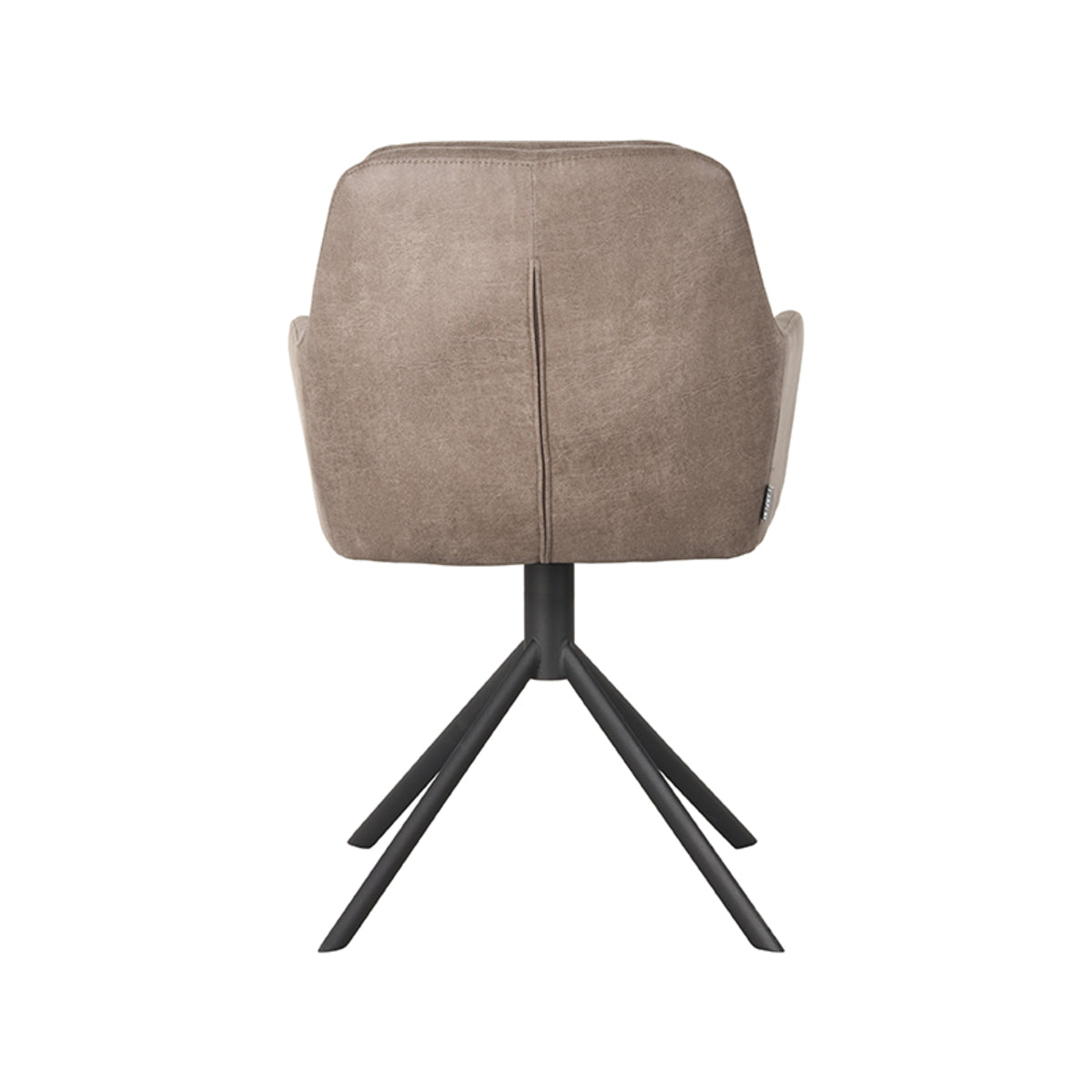 LABEL51 Eetkamerstoelen Joy - Taupe - Kunstleder - Zwart Metalen Frame