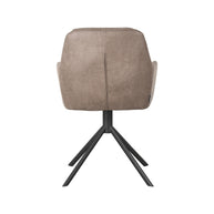 LABEL51 Eetkamerstoelen Joy - Taupe - Kunstleder - Zwart Metalen Frame