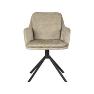 LABEL51 Eetkamerstoelen Joy - Beige - Chenille - Zwart Metalen Frame