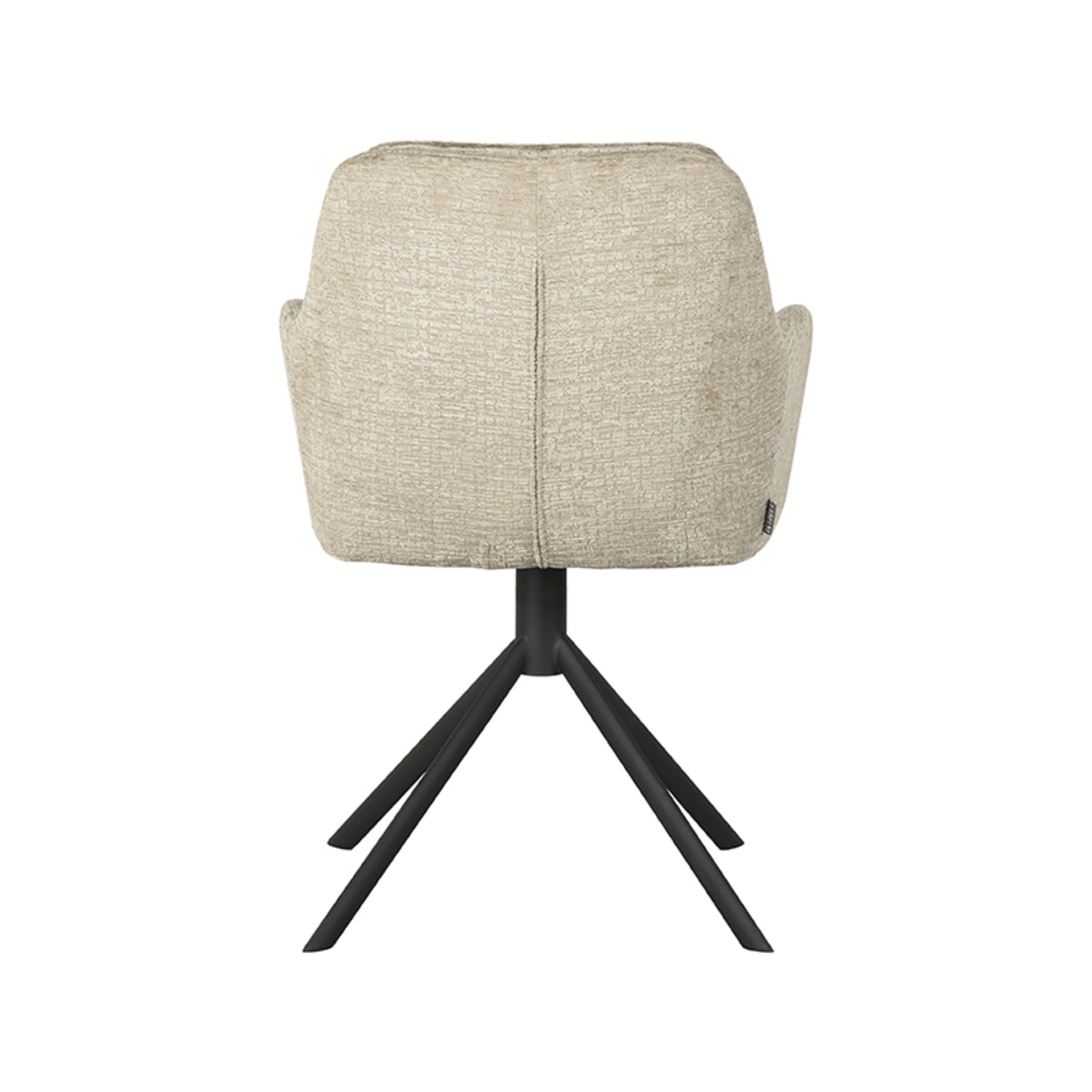 LABEL51 Eetkamerstoelen Joy - Beige - Chenille - Zwart Metalen Frame